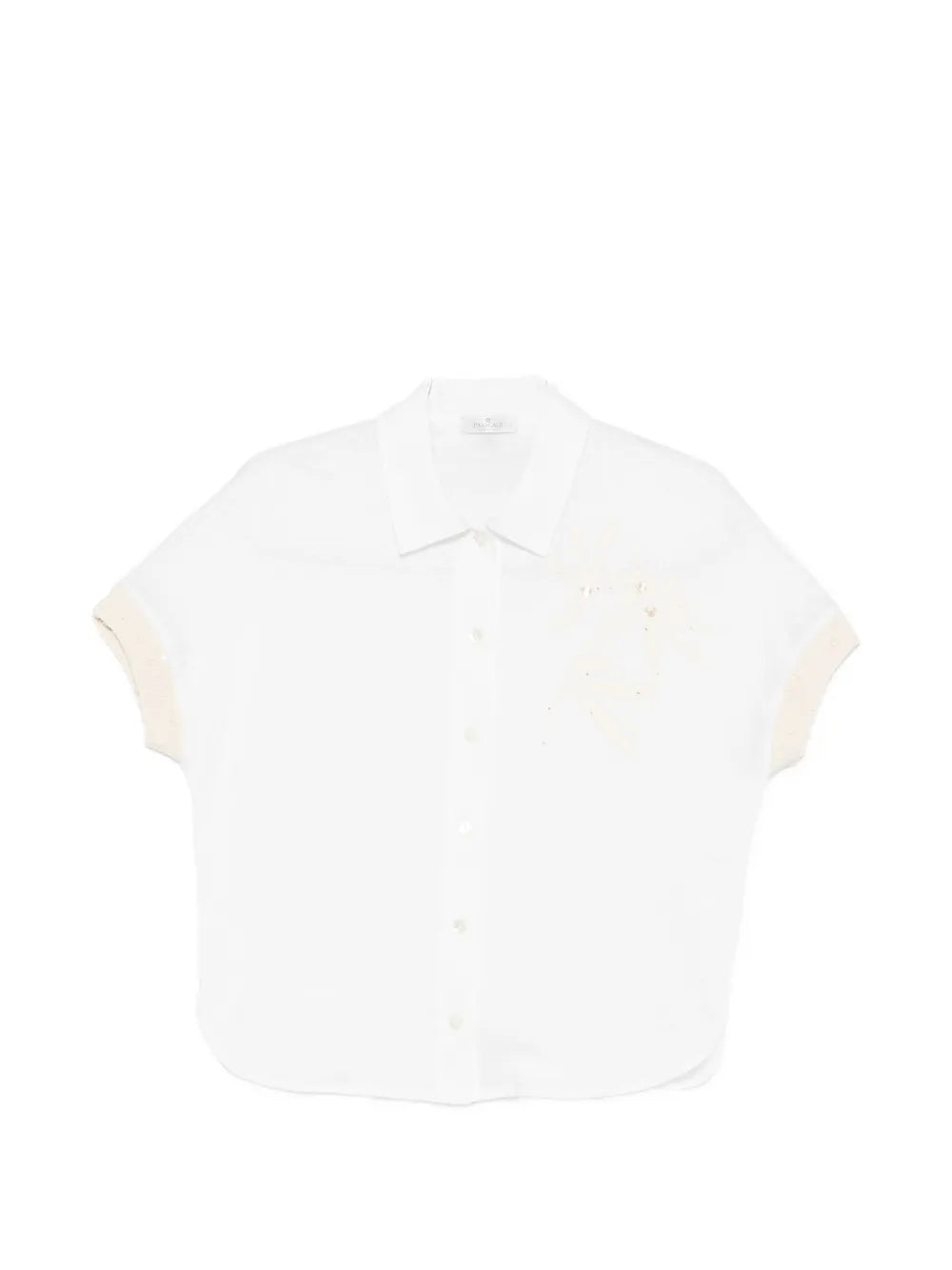 Panicale Sequin-Embellished Floral-Embroidered Shirt — White