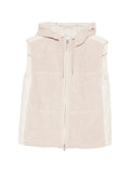 Panicale Sequin-Embellished Knitted Hooded Gilet — Cream