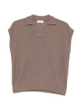 Panicale Sequin-Embellished Tank Top — Taupe