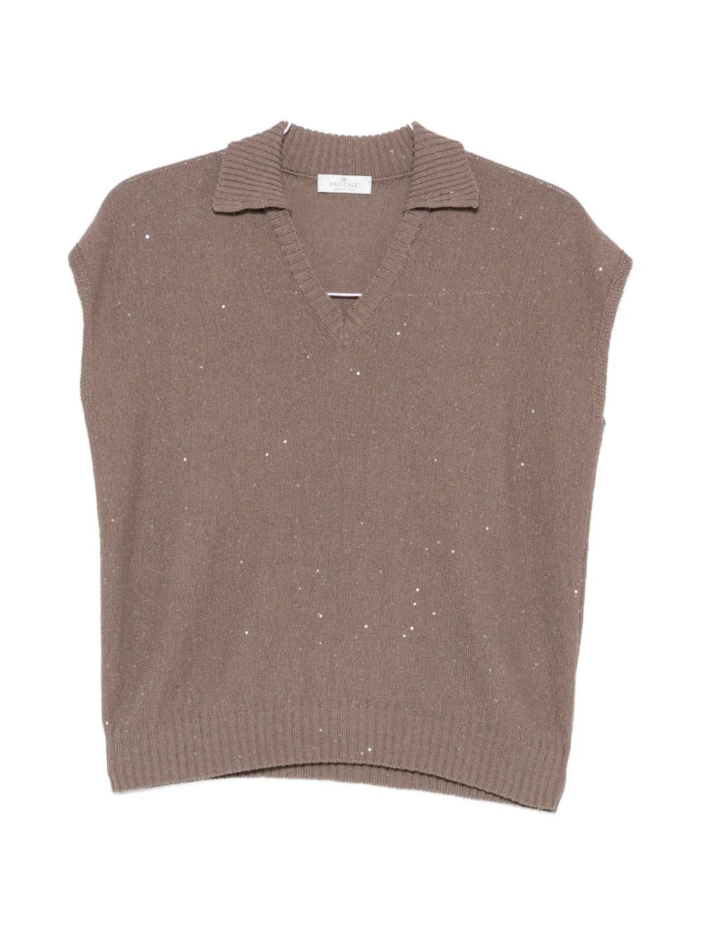 Panicale Sequin-Embellished Tank Top — Taupe