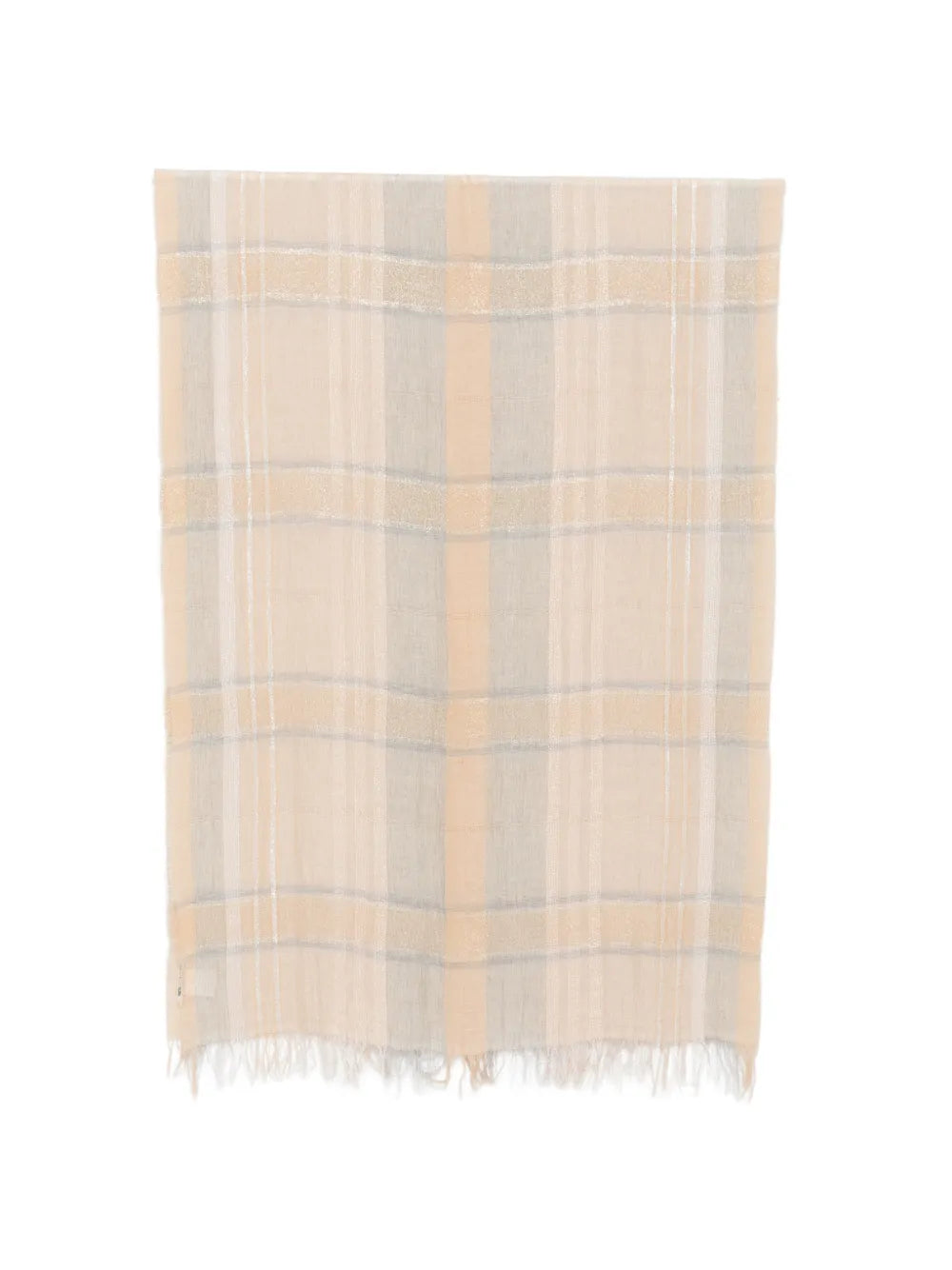 Panicale Check Pattern Scarf — Beige