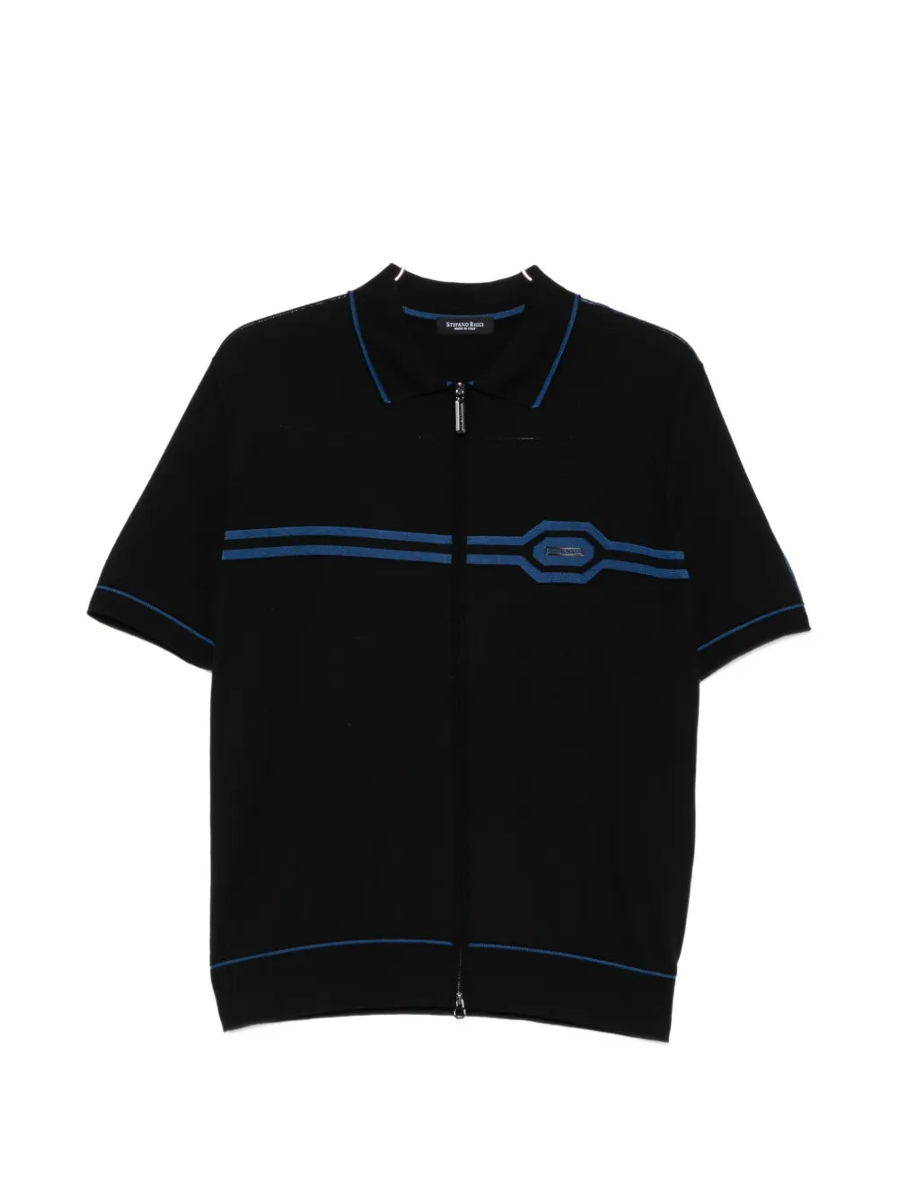 Stefano Ricci Stripe-Detailed Zip-Fastening Cardigan — Black