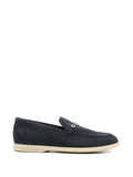 Stefano Ricci Logo-Plaque Suede Loafer — Navy