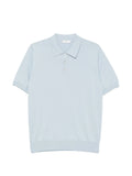 Panicale Silk-Cotton Blend Polo — Blue