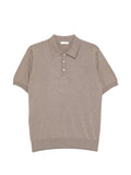 Panicale Silk-Blend Knit Polo Shirt — Beige