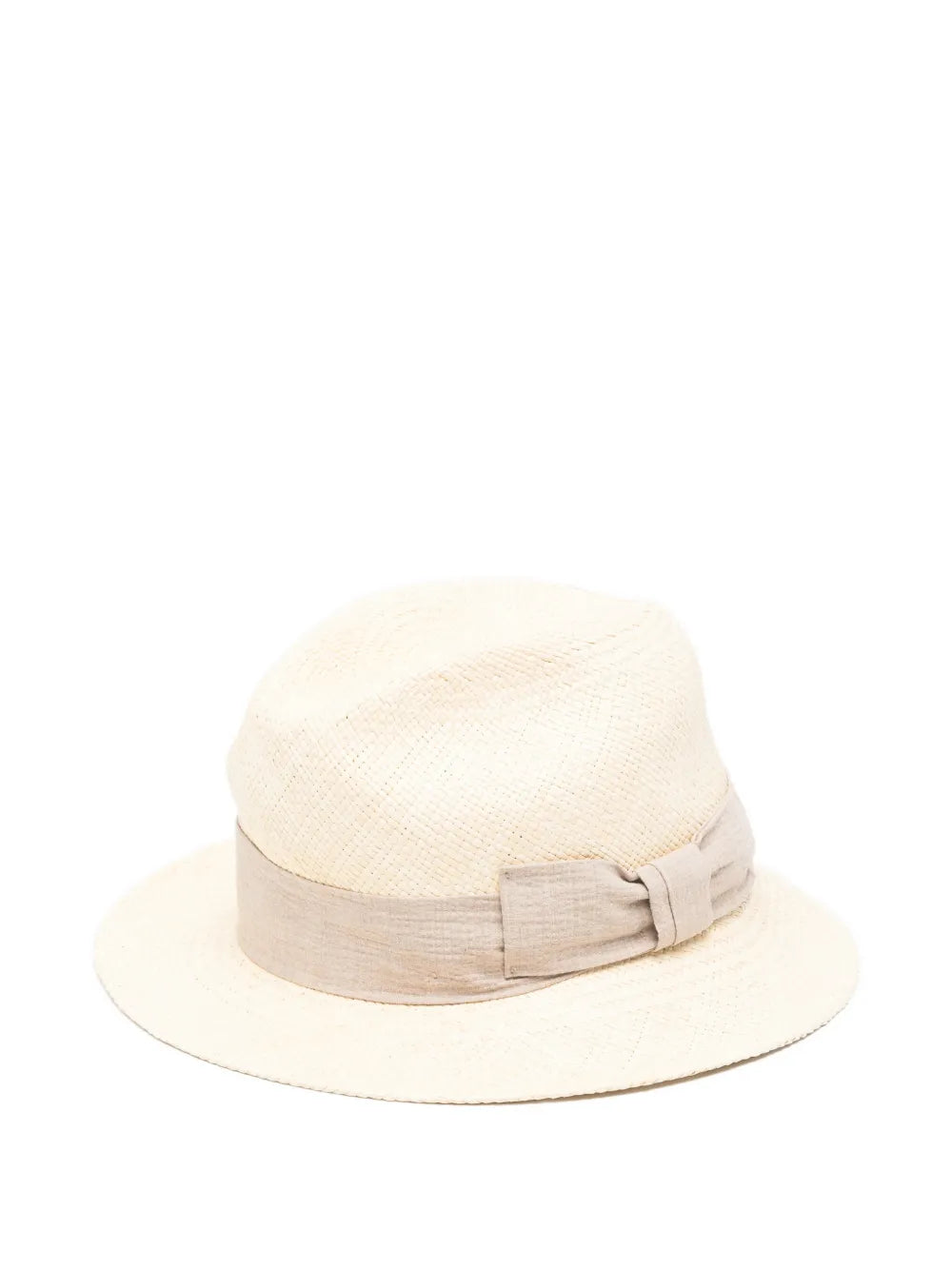 Panicale Bow-Detail Panama Hat — Cream