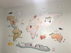 Vinilo Decorativo Infantil Mapa Mundi L 180x120cm