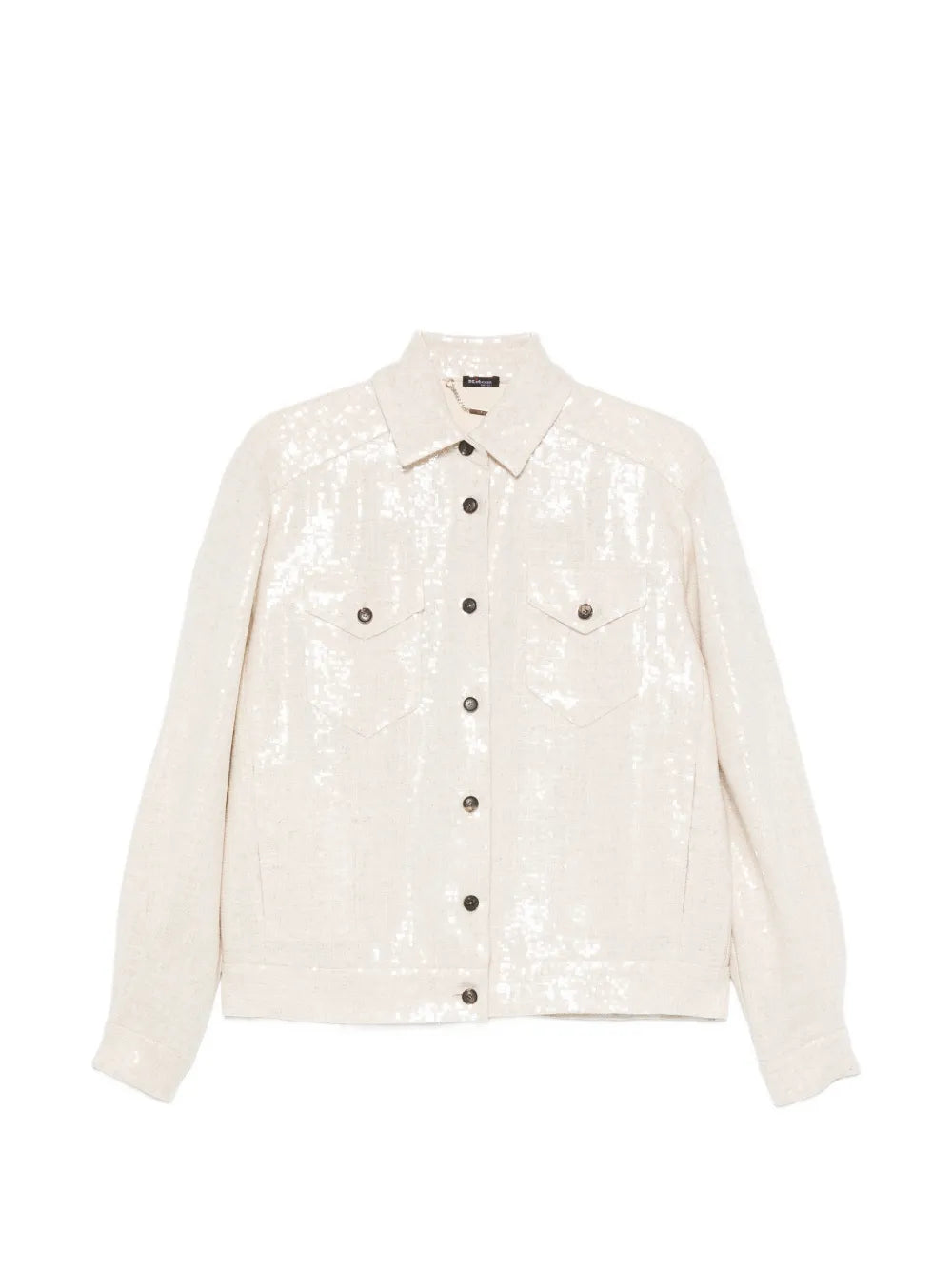 Kiton Sequin-Embellished Jacket — Cream