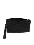 Kiton Logo-Plaque Zip-Top Clutch — Black