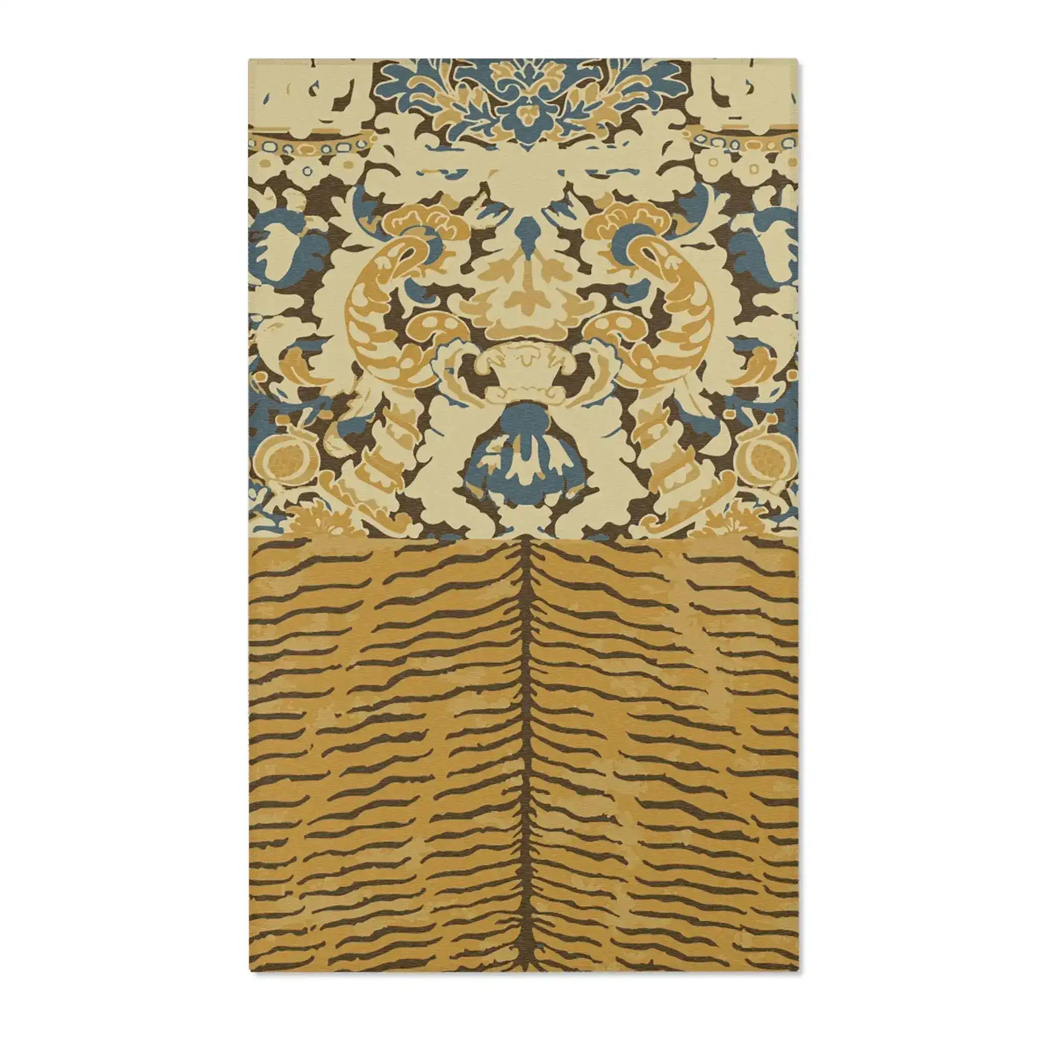 Golden Baroque Tiger Stripe Accent Rug