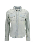 Jacob Cohen Lightweight Denim Western Shirt — Blue