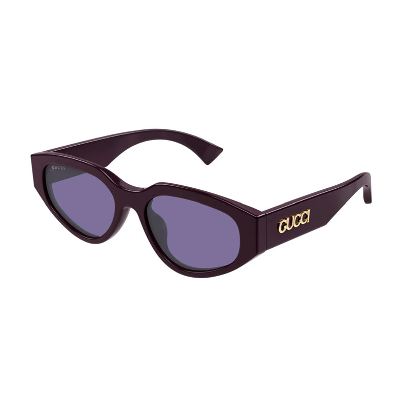 Gucci Oval Frame Sunglasses — Burgundy