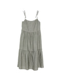 Peserico Tiered Linen Dress — Green