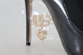 Women's Logo-Embellished Leather Pump Black Pvc