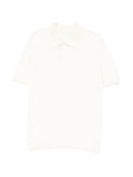 Panicale Fine Knit Silk Polo Shirt — cream