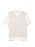 Panicale Geometric-Pattern Polo Shirt — Cream