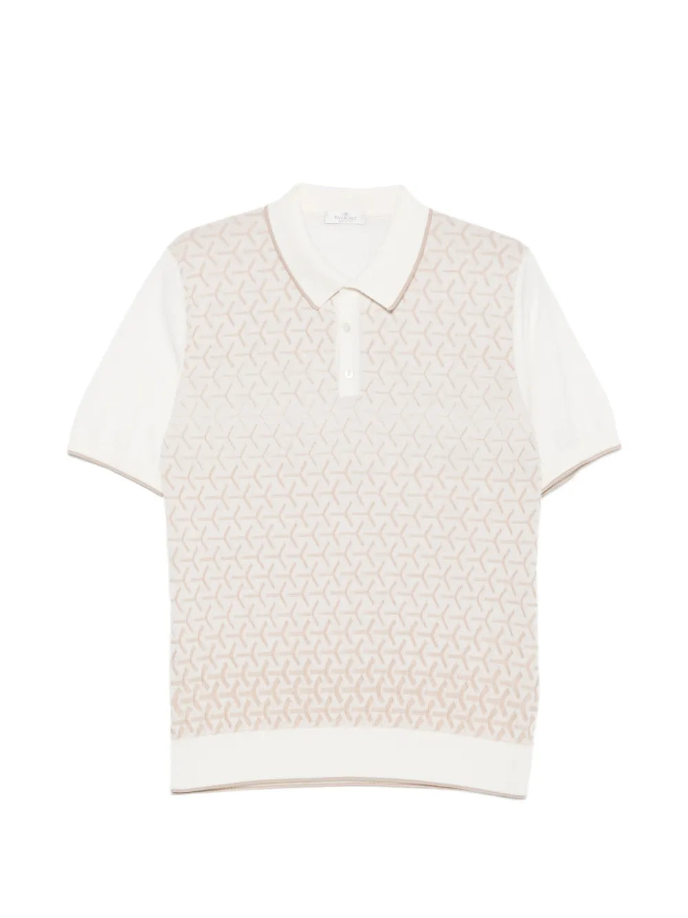 Panicale Geometric-Pattern Polo Shirt — Cream