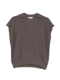 Panicale Sequin-Embellished Tank Top — Brown