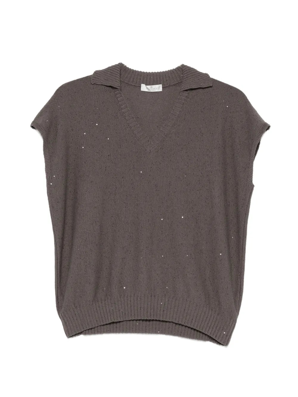 Panicale Sequin-Embellished Tank Top — Brown