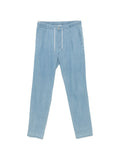 Panicale Drawstring-Waist Pleated Trousers — Blue