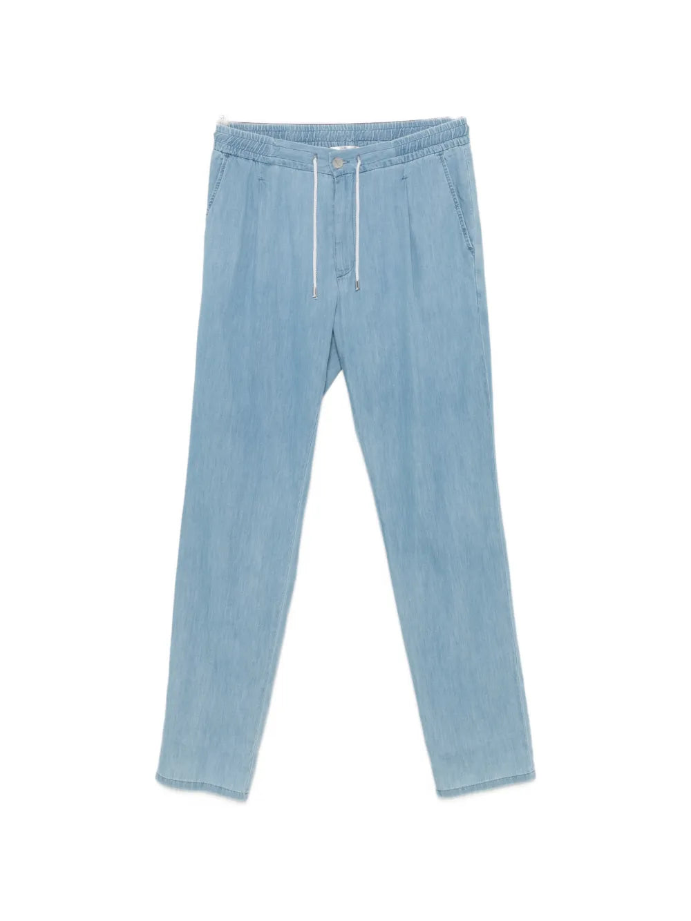 Panicale Drawstring-Waist Pleated Trousers — Blue
