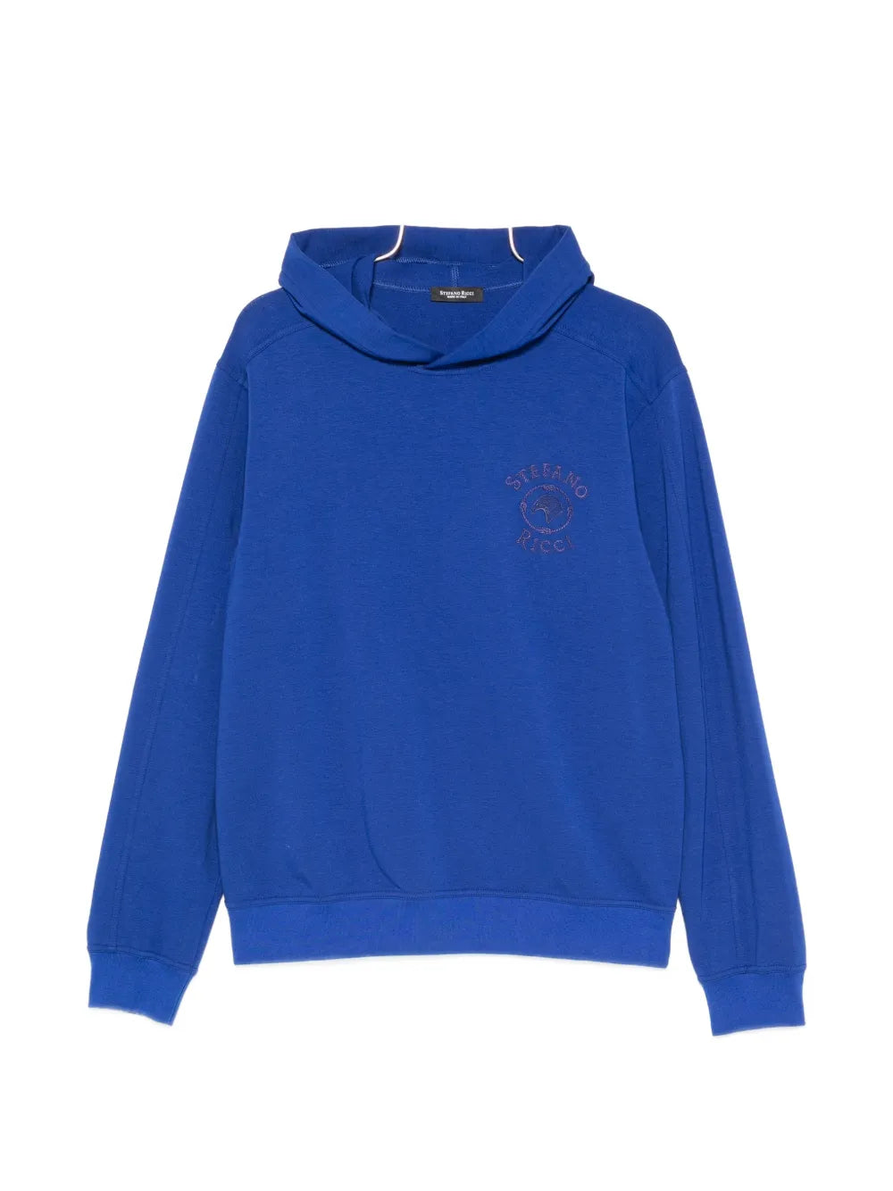 Stefano Ricci Logo-Embroidered Hoodie — Blue