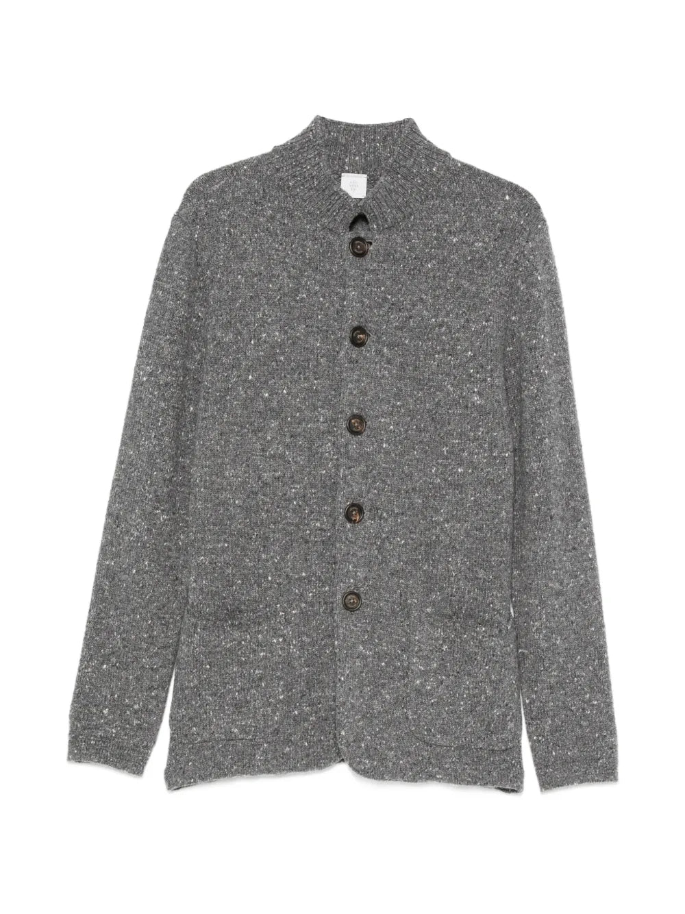 Eleventy Flecked-Knit Cardigan — Grey