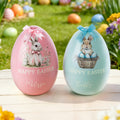 Huevo de Pascua gigante personalizado con el nombre del conejo de lazo Feliz Pascua Cesta de Regalo para la fiesta de Pascua de la familia de los niños
