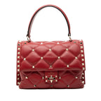 Medium Lambskin Candystud Top Handle Satchel