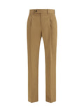 Pt Torino Cotton-Silk Blend Trousers — Brown