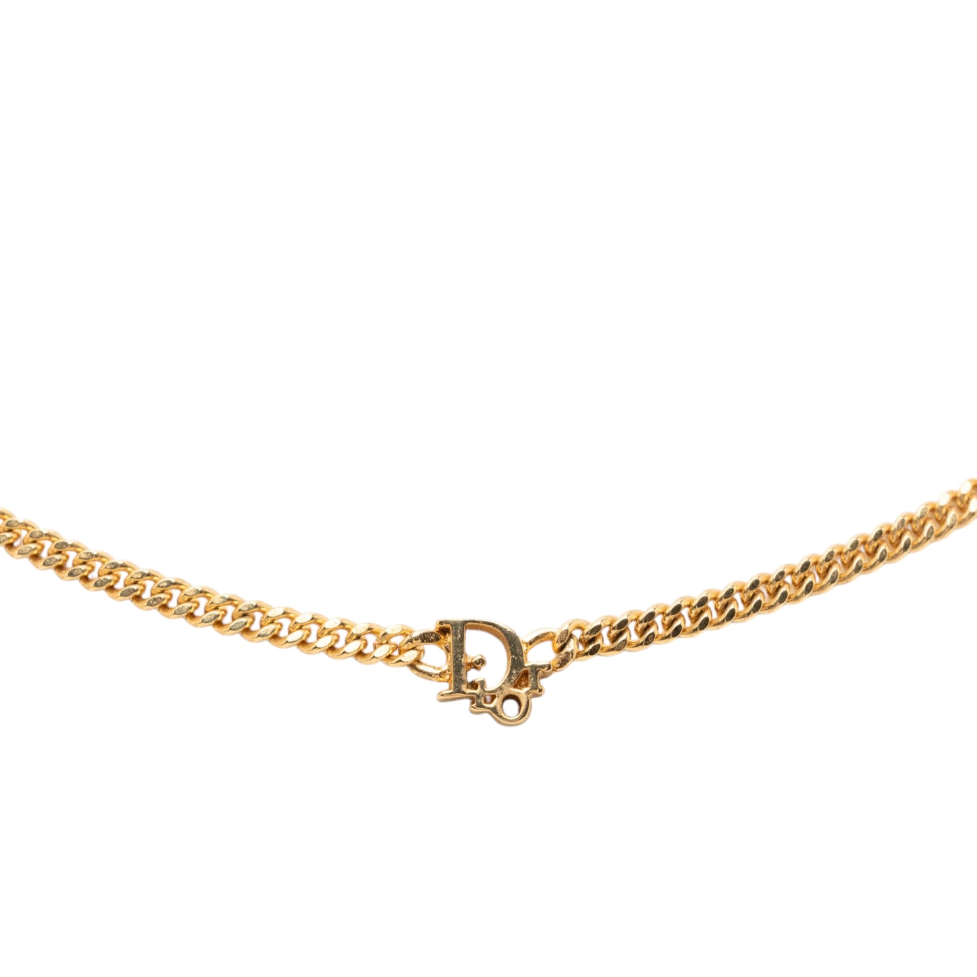 Gold Plated Logo Pendant Necklace