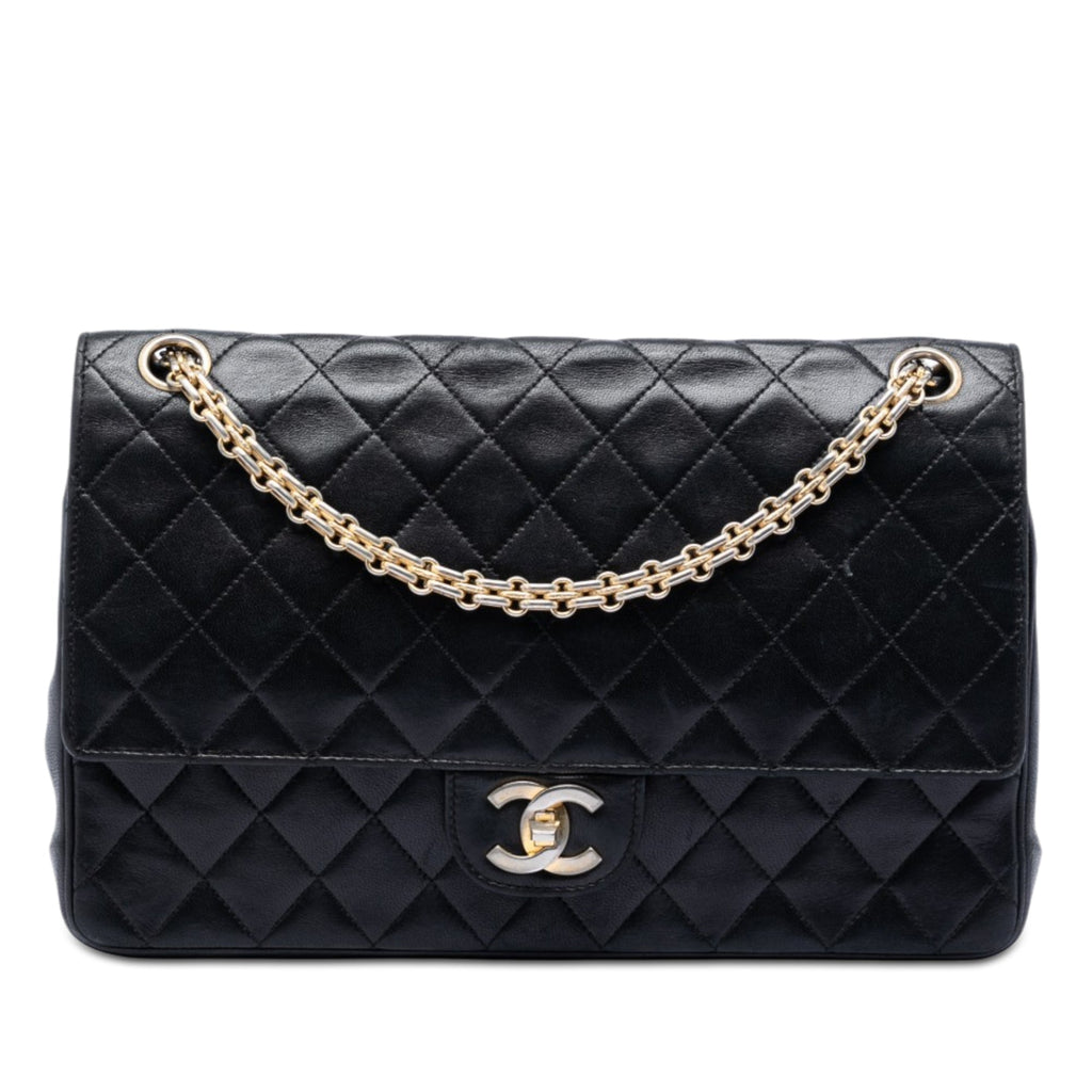 Medium CC Quilted Lambskin Bijoux Chain Double Flap