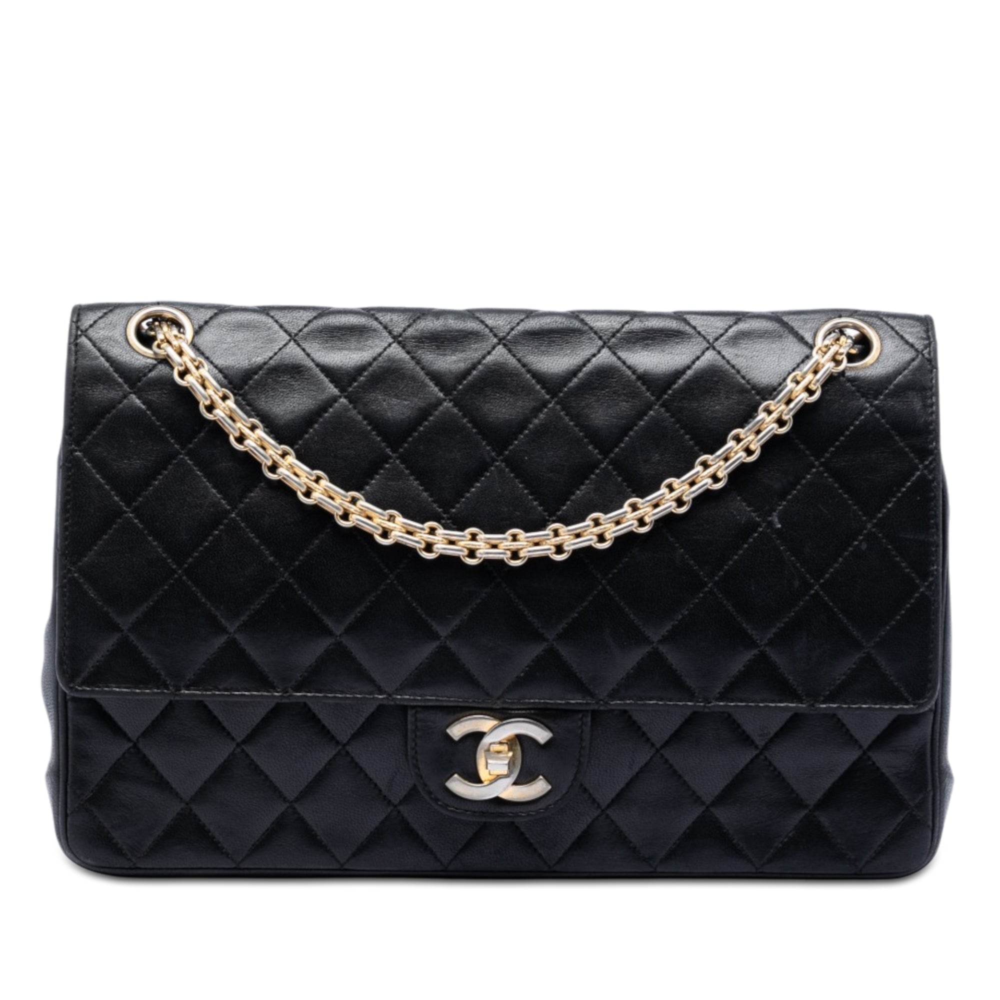Medium CC Quilted Lambskin Bijoux Chain Double Flap