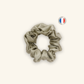 Chouchou 100% pure soie - Confectionné en France - Vert Amande