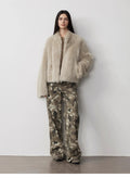 Camouflage Charm  Cool, Trendy, Unique, and Personalized Original Camouflage Print Washed Loose Straight-Leg Denim Jeans