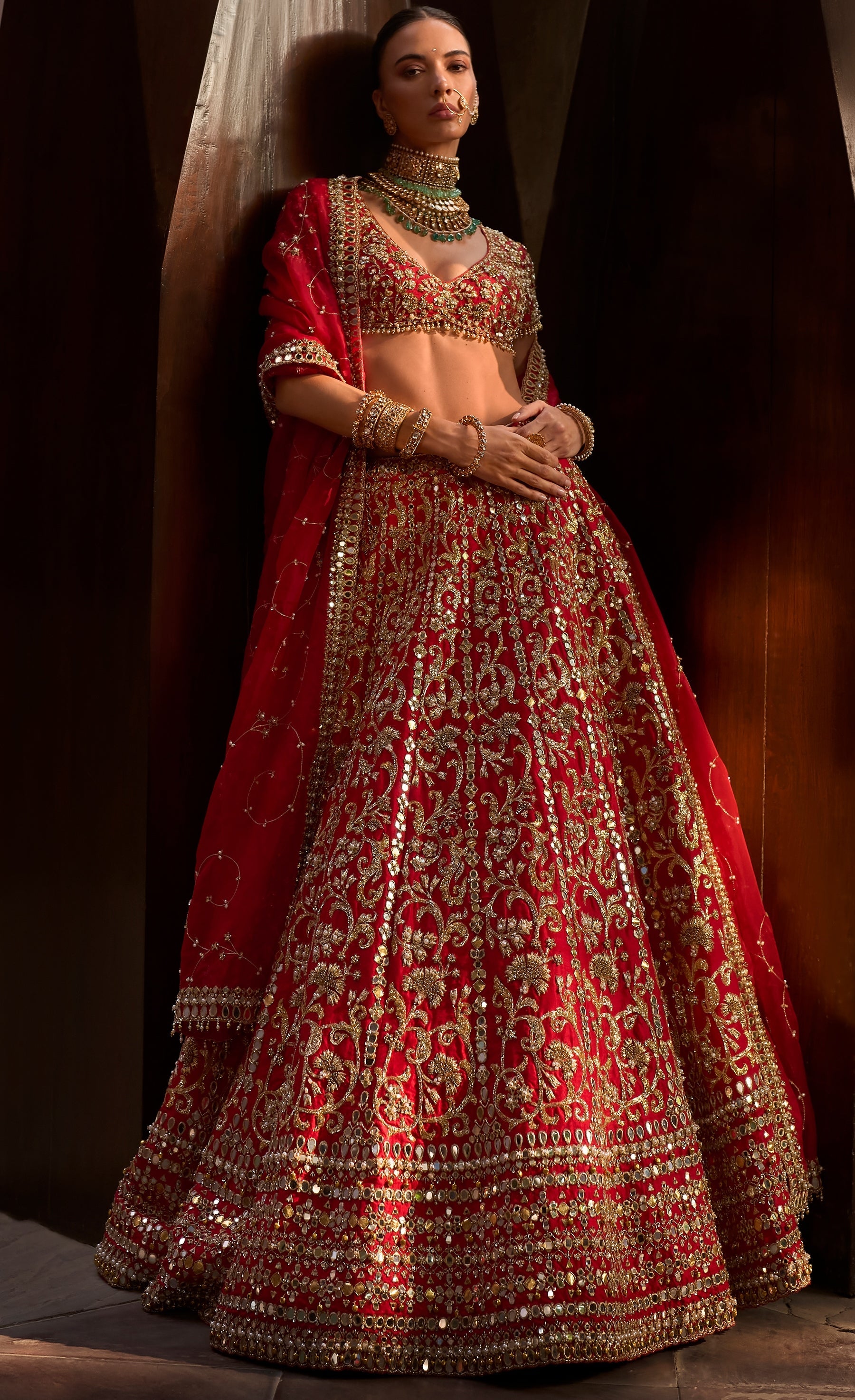 Ruby Red Lehenga Set By KYNAH, Luxury Indian Fashion & Bridal Wear