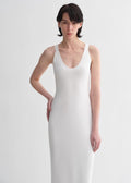 Silk blended/U-neck two-way wear smooth and silky skin-friendly elegant slim  tencel dress for women