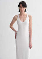 Silk blended/U-neck two-way wear smooth and silky skin-friendly elegant slim  tencel dress for women