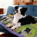 Personalizada Multicolor Paw Print 8 Fotos Manta Suave para Mascotas con Nombre Pet Supplies Regalo de Cumpleaños para Amantes de las Mascotas