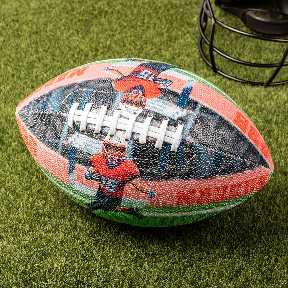 Balón de fútbol personalizado de cuero de PU con nombre y número de competición Memorabilia de entrenamiento Regalo de cumpleaños para los jugadores aficionados al deporte