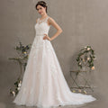 Bridal Wedding Dress White Sleeveless Long Scoop Ball-Gown Princess