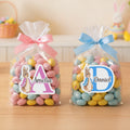 Personalizado lindo Peter Rabbit pegatina impermeable inicial con el nombre de regalo de Pascua decoración de la fiesta para los niños