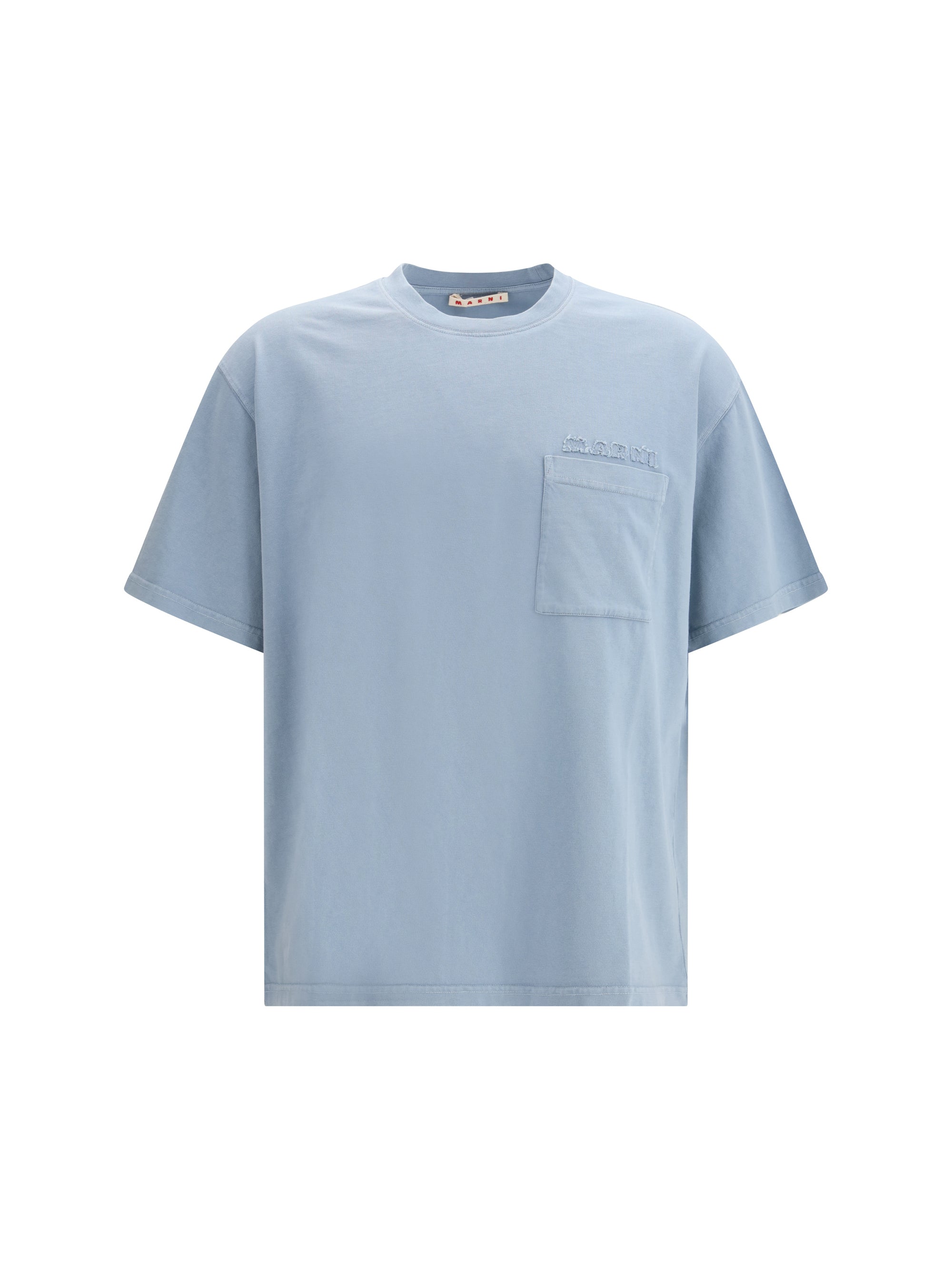 Marni Cotton Jersey with Chest Pocket T-Shirt — Blue