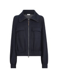 Brunello Cucinelli Cotton-Silk Utility Jacket — Navy