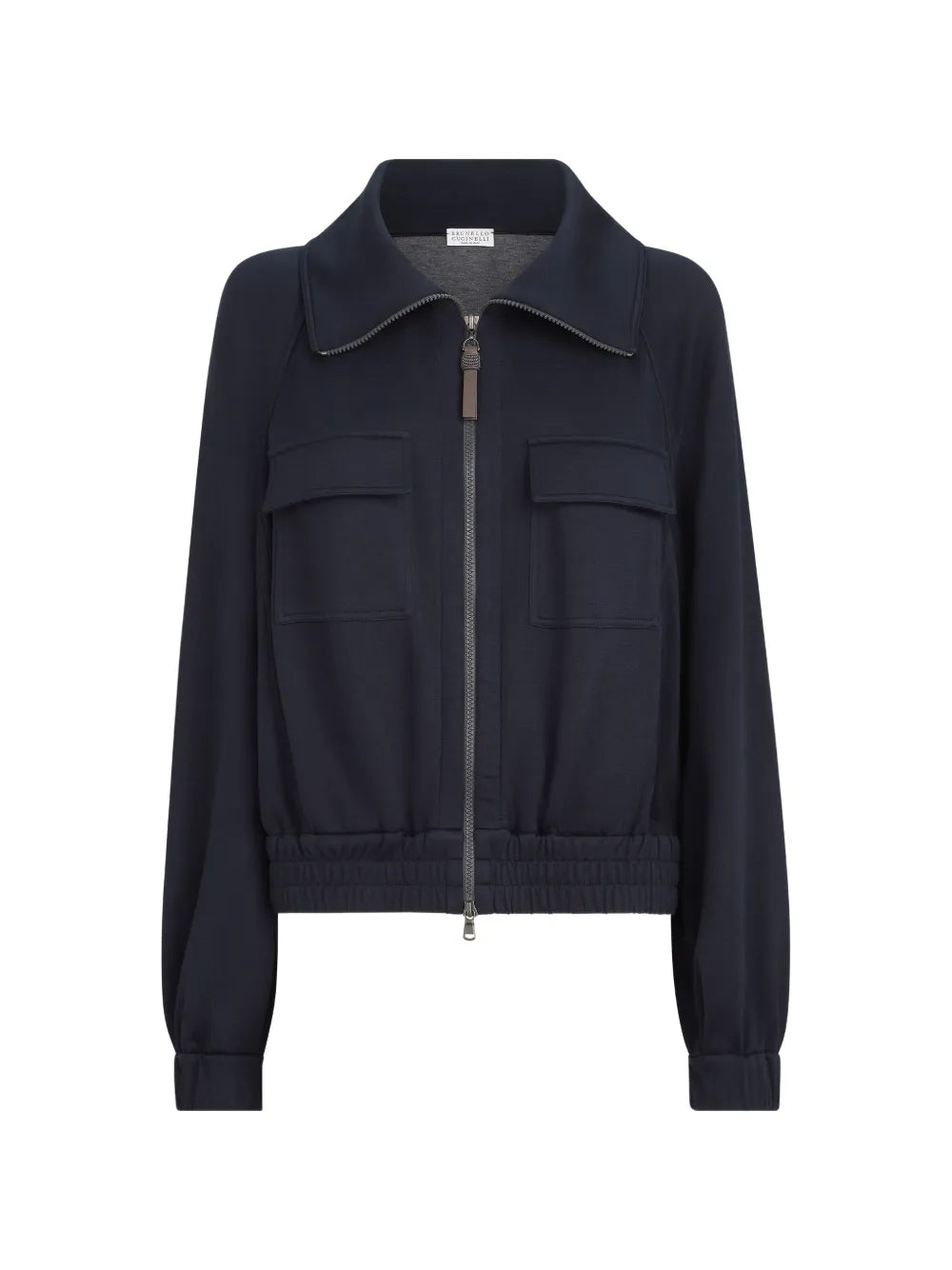 Brunello Cucinelli Cotton-Silk Utility Jacket — Navy
