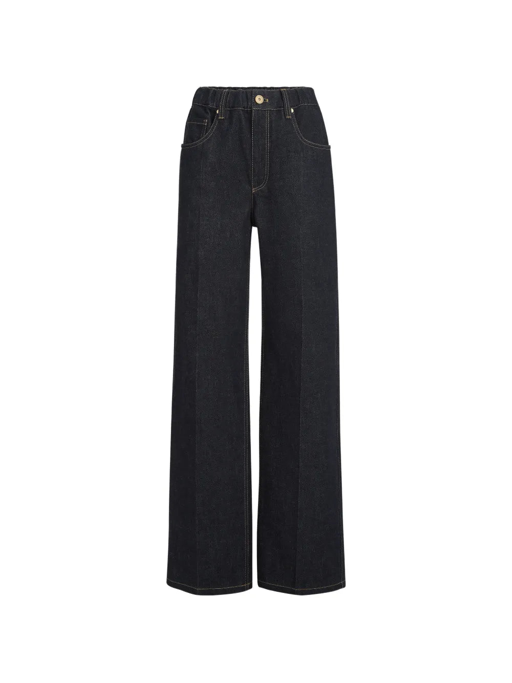Brunello Cucinelli Wide-Leg Denim Jeans — black
