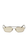 Brunello Cucinelli Geometric Titanium Sunglasses — Pale yellow