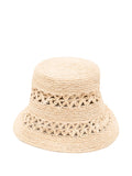 Zimmermann Woven Raffia Bucket Hat — Beige