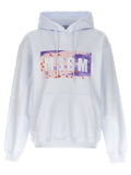 Msgm Box Logo Print Hoodie — White