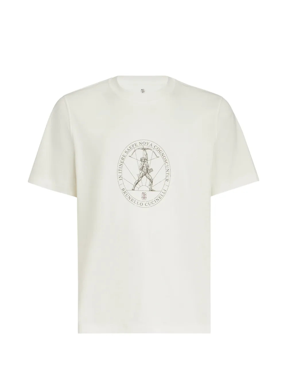 Brunello Cucinelli Geometric Print T-Shirt — Cream